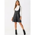 thumbnail image 4 of DARING DIVA Women's Pinafore U Neck Tweed Plaid Dress with Button Decor XS Black, 4 of 6