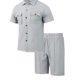 thumbnail image 4 of Eres Más Que una Camisa de Puntuación de Prueba de Color Sólido Casual con Cuello, Bolsillo con Botones de Manga Corta, 4 of 9