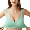 thumbnail image 4 of YWDJ Bras for Women Push up and Padded Front Closure Sleep Bras Wireless Breastfeeding Bras Wide Strap Full Coverage Comfy Bras Wrap Lounge Bras Padded Plus Size Comfy Solid Nursing Bras Green L, 4 of 4