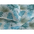 thumbnail image 3 of Ambesonne Tropical Quilted Bedspread Set 3 Pcs, Exotic Watercolor Foliage, King, Blue Grey Reseda Green, 3 of 4
