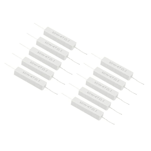 Unique Bargains 10 Pcs Résistances 47 Ohm, Résistance Céramique 10W Kit de Résistance de Puissance Tolérance 5 % pour Adaptateurs Audio