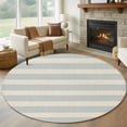 thumbnail image 2 of Light Blue Striped Round Rug 7ft Washable Circle Rugs Non Slip Vintage Abstract Horizontal Stripes Large Area Rug Indoor Floor Carpet for Bedroom Kitchen Living Room Home Office Dining Room Nursery, 2 of 9