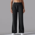 thumbnail image 2 of BXINGOHAI Yoga Pants Women Wide Leg Pants High Waist Stretch Dress Casual Sweatpants Lounge Pants With Pockets Fall Savings Black,M, 2 of 6