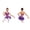 Purple, variant on Girls Sparkly Rhinestone Halter Sleeveless Feather Latin Jazz Ballet Dance Skirted Leotard for Performance Pink 14
