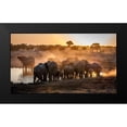 thumbnail image 2 of Van Ooijen, Simon 18x12 Black Modern Framed Museum Art Print Titled - Elephant huddle, 2 of 5