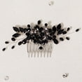 thumbnail image 4 of Miallo Black Bridal Hair Comb for Wedding, Decorative Leafy Branch Crystal Headpiece, Modern Rhinestone Hair Comb for Bridesmaids and Prom, 4 of 7