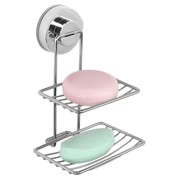 de material acero inoxidable ventosa barra soporte de jabón organizador de drenaje de jabón en soporte de esponja sin uñas