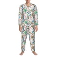 thumbnail image 3 of Picia Fairy Flower Pattern Men’s Long-Sleeve Sleepwear Set - Soft 2-Piece Loungewear with Pockets, Comfy PJs for Relaxing Nights-Large, 3 of 7