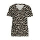 thumbnail image 4 of Puntoco Blusa de manga corta con cuello en V para mujer, uniforme con bolsillos estampados, blusa de enfermería Puntoco Puntoco-2322, 4 of 5