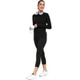 thumbnail image 4 of Cadmus Women's Quick Dry Long Sleeve Shirts Athletic Yoga Tops Casual Sun Protection Running Shirt with Thumb Hole,Black,X-Large, 4 of 5