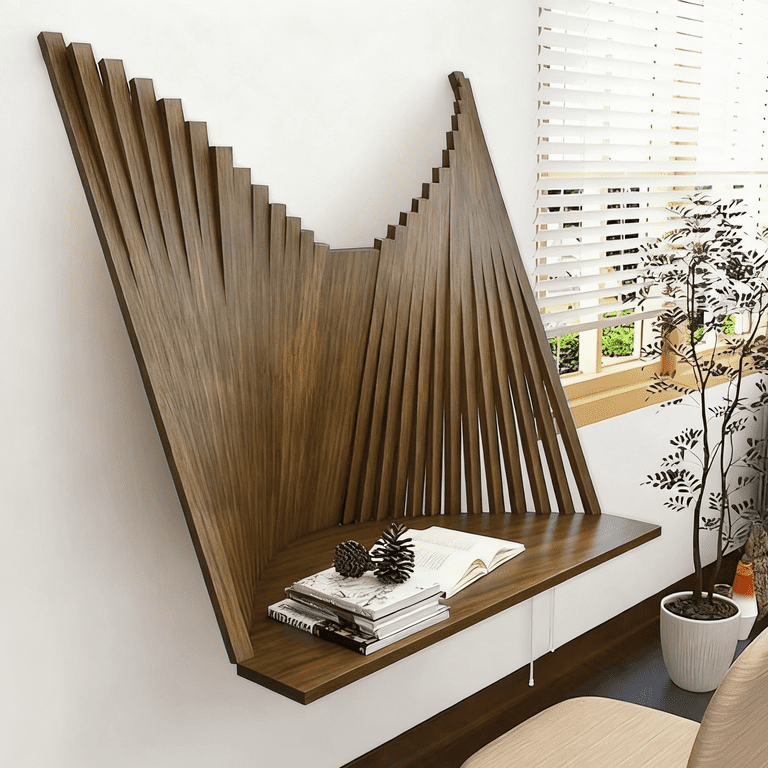 IFUJI ブラックウォルナット FOLDING TABLE 中古 Walnut Solid Wood Wall Mounted Folding Table (Small) - Fold Down