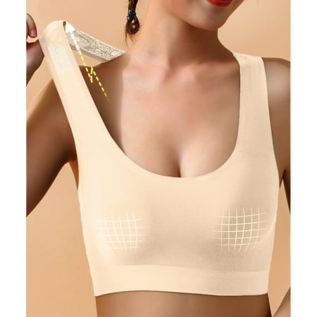 

nsendm Women Sexy Underwear Bra Plus Size Back Lace Vests Lingerie No Underwire Sexy Underwear Bra Mom Bra Underwear Beige X-Large