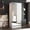 Mirrored 2 Doors+2 Drawers, variant on Wiawg 2 Door Wardrobe Armoire,Mirrored Closet Storage with Drawers and Shelves,White