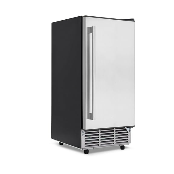 Newair 15” Undercounter 80 lbs. Daily Clear Ice Cube Maker Machine, Built-in or Freestanding Design, 40 Cubes ready in 15-30 Mins, Fingerprint Resistant Door, Self-Cleaning Function, LED Controls