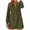 Army Green, variant on Women's Long Puff Sleeve V-Neck Dress Button Down Cotton-Linen Solid Casual Tunic Dress Loose Fit for Spring Summer Daily Wear