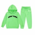 thumbnail image 4 of Girl Outfits Girls Sets Child Toddler Boys Girls Long Sleeve Solid Warm Hoodie Pullover Tops Pants Kids Outfits Sweat Suit, 4 of 4