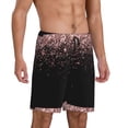 thumbnail image 2 of Bixox Men's Rose Gold Glitter1 printed lightweight casual shorts, soft sleep shorts with pockets., 2 of 7