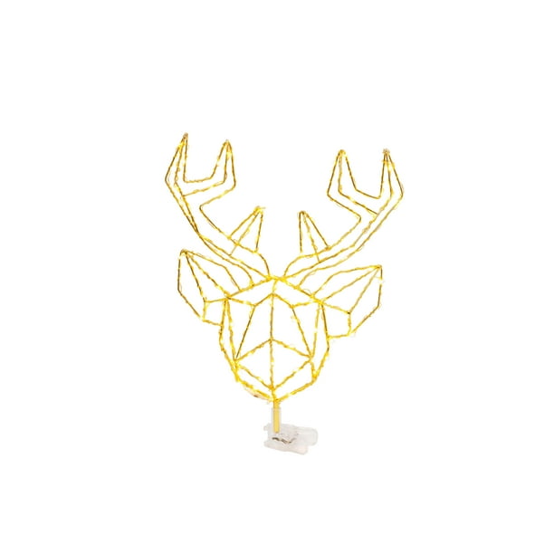 Gerson 14.5inch Tall LED Wrapped Electric Deer Head Tree Topper
