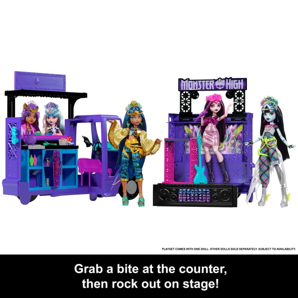 トランプ Dolls & Roses,NYMPHS & VAMPS set Monster High Draculaura Doll and Fangtastic Rockin' Food Truck