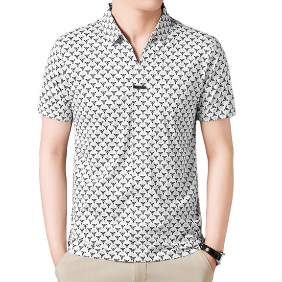 Flmei Men's Short Sleeve T-Shirt Mens Moisture Wicking Golf Athletic Shirt Mens Stretch Floral Tees Shirt Tops for Summer M-4XL