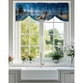 thumbnail image 2 of Nature Landscape Tie Up Valances Curtain, Adjustable Kitchen Lake Stone Forest Sky Snow Mountain Valances for Windows Decor, Rod Pocket Short Curtains Set for Bedroom/Bathroom, 60"x18", 2 of 8