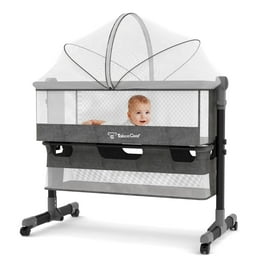 HDJ Baby Bassinet, Adjustable Bedside Sleeper Crib with Mesh