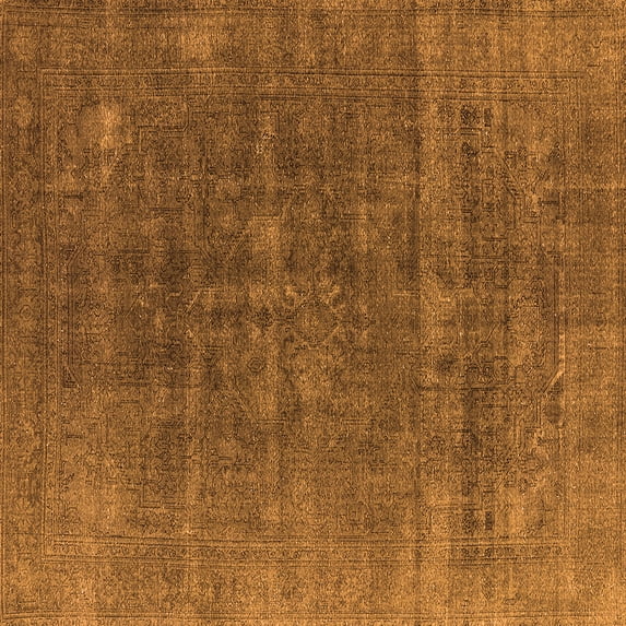 Ahgly Company Indoor Square Oriental Orange Industrial Area Rugs, 4' Square
