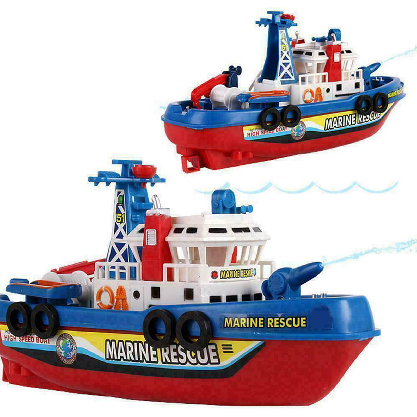 Electric Fire Boat Baby Bath Toys LED Flashing Light Kids AU Toy Music S3Z6 