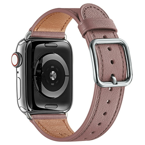 WFEAGL Genuine Leather iwatch Band for iWatch Series 42mm 44mm 45mm Purple/Silver