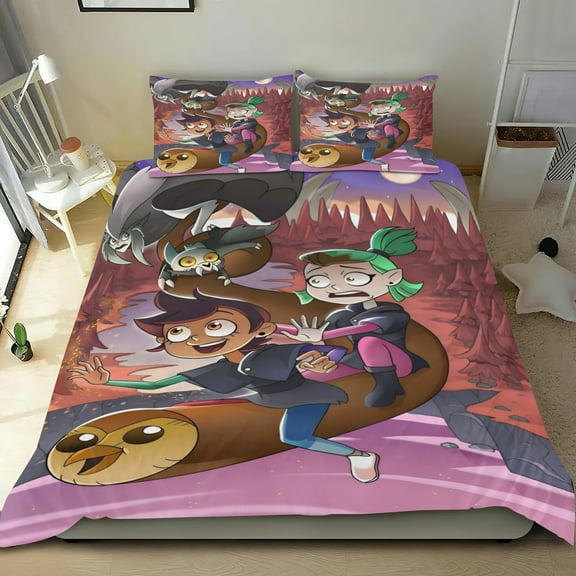 The Owl House Themed Bed Sheet Set Three Piece Set 53x79 Inches Comfortable And Skin Friendly Unique Design Creating A Star Studded Night