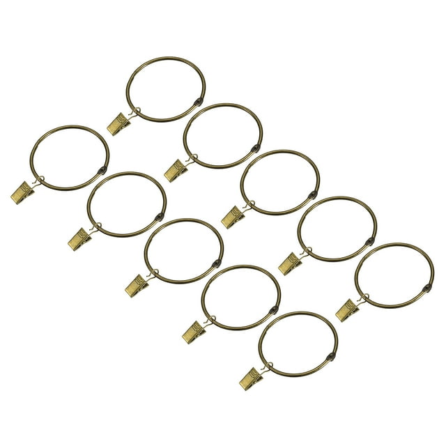 Unique Bargains Curtain Rings with Clips, 14pack Drapery Curtain Clip Rings, 2 Inch Curtain Clip Rings Hooks (Bronze)