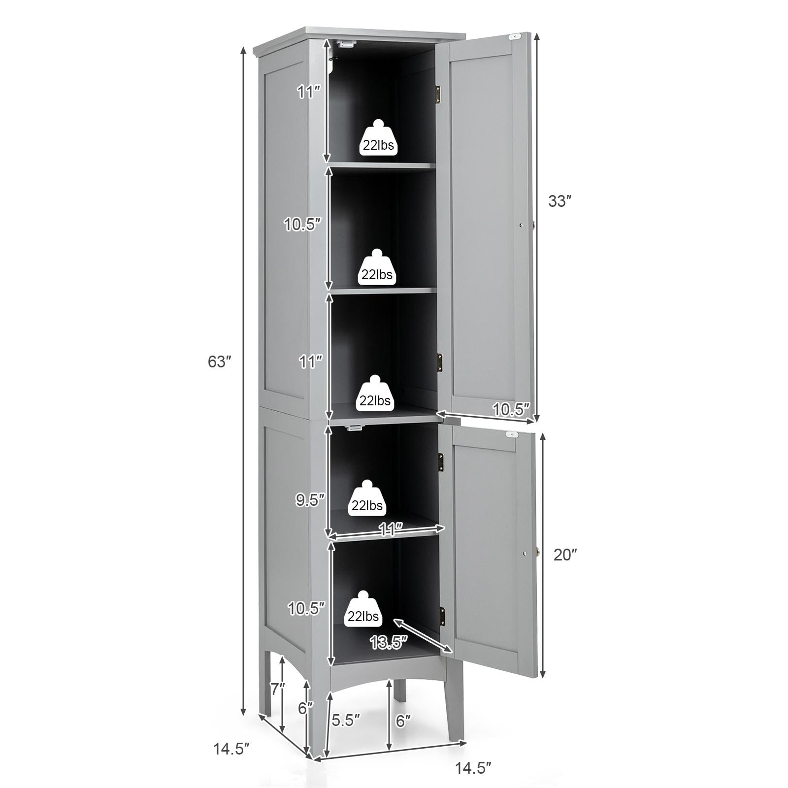 Giantex Freestanding Storage Cabinet, 170 cm Tall Slim Bathroom