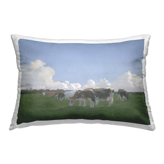 Stupell Industries Grazing Cattle with Low Clouds Decorative Printed Throw Pillow Design by Jan Voerman .