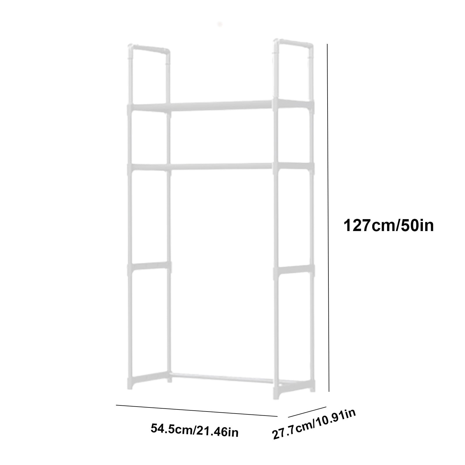 Tgbvmt 2-Layer Stainless Steel Storage Rack Above Toilet 50 In Space Saving Organizer For Shampoo Towels Hair Dryers Detergents Washing Machine Balcony Home Bath Decor Storage Racks