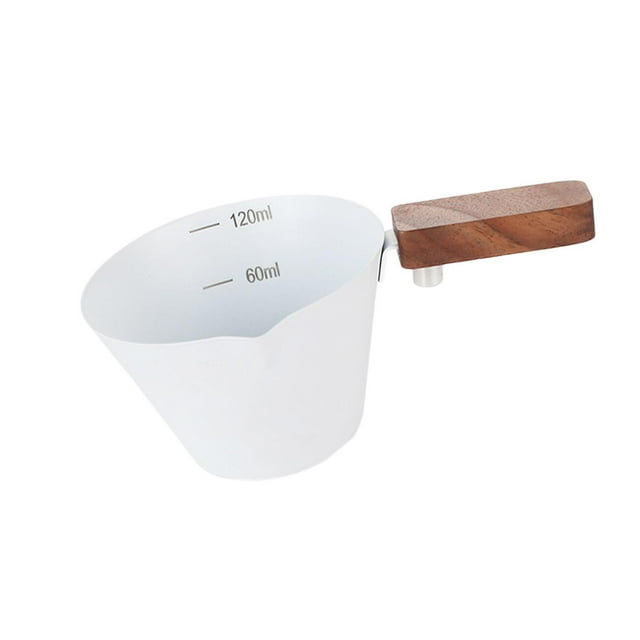 simhoa Espresso Cup with Handle Espresso Pouring Cup Portable with Scale Tool Measuring white