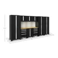 thumbnail image 4 of NewAge Products Bold Series Black 10 Piece Cabinet Set, Heavy Duty 24-Gauge Steel Garage Storage System, Slatwall / LED Lights Included, 4 of 17