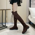 thumbnail image 5 of Xiaoxatg Stylish Women's Knee High Boots with Flock Material and Round Toe Design for Fashionable High Heel 6.5 Coffee, 5 of 6
