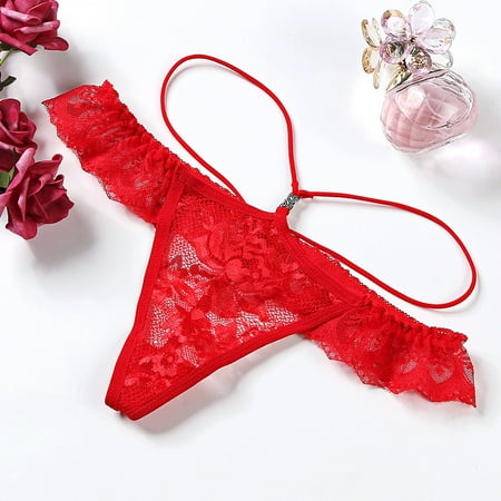

QWZNDZGR Women s Underwear Sexy Lace Transparent Seductive Briefs French Large Women s Low Waist T Pants Women