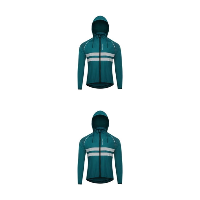 Chaqueta de ciclismo Yuarrent con capucha rompevientos reflectante a prueba de viento impermeable mujer Azul oscuro 2XL/EURXL