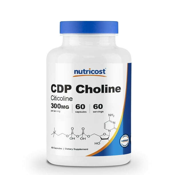 Nutricost CDP Choline (Citicoline) 300mg, 60 Vegetarian Capsules Non