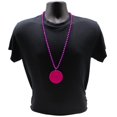 thumbnail image 3 of 33" 7mm Metallic Hot Pink Bead Necklace with 2.5" Hot Pink Disc (Dozen), 3 of 3