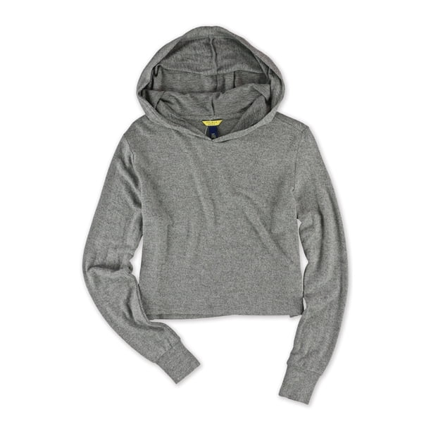 Aeropostale - Camiseta de pijama con capucha para mujer, gris, grande Aeropostale Camiseta de manga corta
