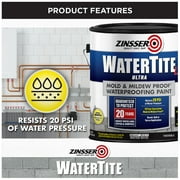 Bright White, Zinsser WaterTite-LX Ultra Matte Mold and Mildew-Proof Waterproofing Paint, 3 Gallon, 1 Pack