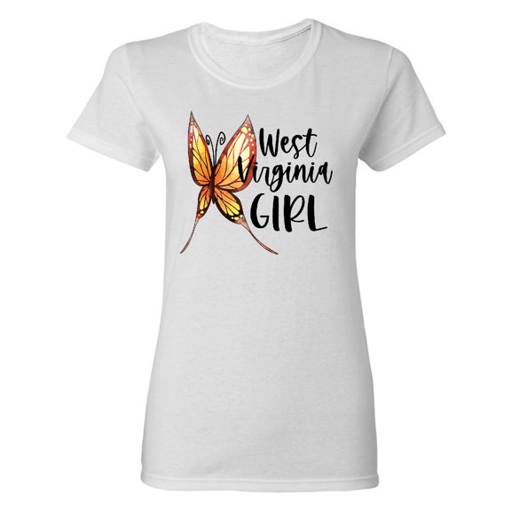 Inktastic West Virginia Girl Butterfly Women's T-Shirt