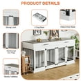 thumbnail image 5 of Rophefx 72" Dog Crate Furniture for 2 Dogs,Large Kennel with 2 Drawers and 4 Bowls,Wooden Heavy Duty Indoor Dog House,White Grey, 5 of 10