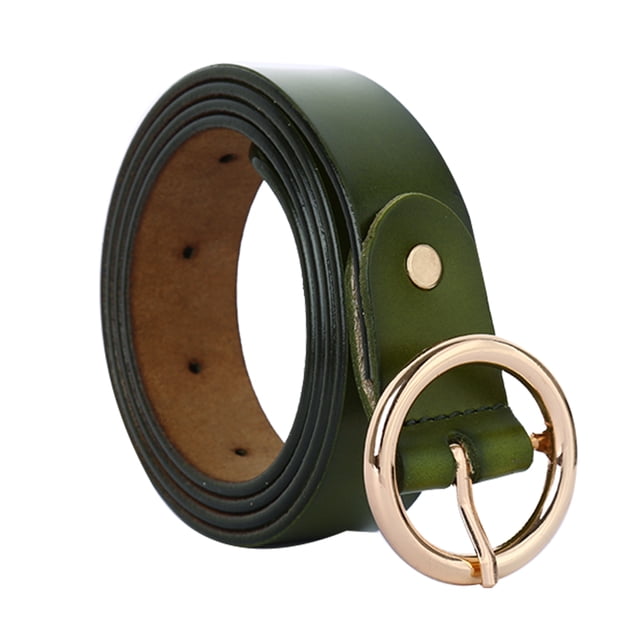 INSPIRE CHIC Ceinture Décontractée pour Femme, à la Mode et Stylée, avec Boucle à Ardillon Ronde, Verte