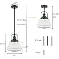thumbnail image 3 of Modern Schoolhouse Pendant Light Fixtures Black Hanging Light Milky Glass, 3 of 6