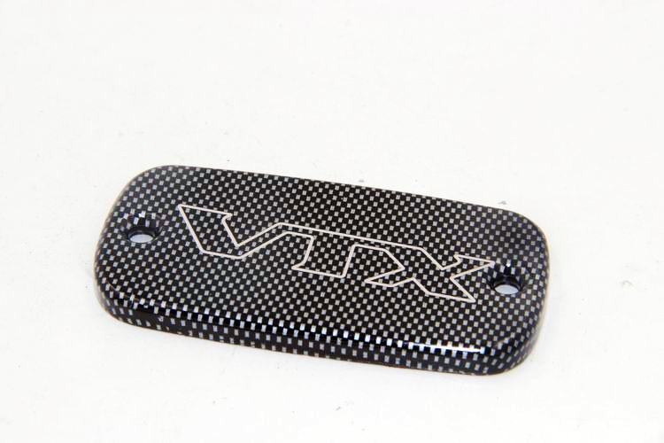 HTTMOTOR Carbon Fiber Brake Fluid Reservoir Cap Cover "VTX" Engraved