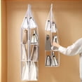 thumbnail image 2 of Frogued Thicken Hanging Organizer Foldable Polyester Double-sided Handbag Luggage Storage Rack for Living Room, 2 of 7
