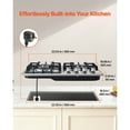 thumbnail image 2 of KFFKFF 24-Inch Gas Cooktop with 4 Burners, 27000BTU Stainless Steel Built-in Stove, Dual Fuel LPG/NG Convertible with Safety Features for Kitchens, Apartments, and RVs, 2 of 9